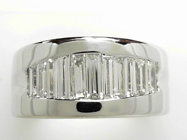 14K White Gold 1.50ctw Baguette Diamond Men's Wedding Band