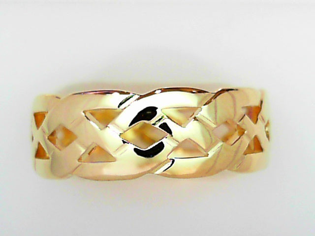 Authentic 14K Gold Celtic Wedding Ring, Size 11