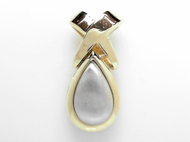 14kt Two-Tone Gold Drop Pendant - Elegant Wear