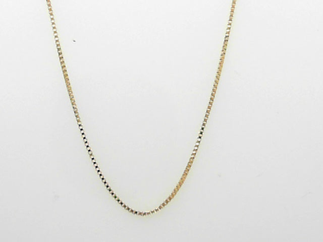 14K Gold Delicate Box Chain Necklace, 18