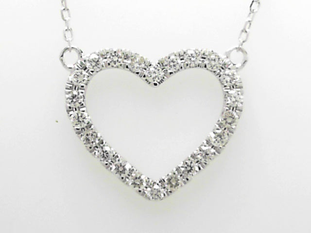 14kt White Gold .21ct Diamond Heart Pendant Necklace