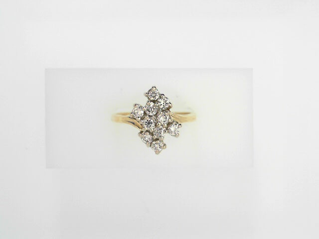 14kt Yellow Gold .50ctw Diamond Cluster Statement Ring