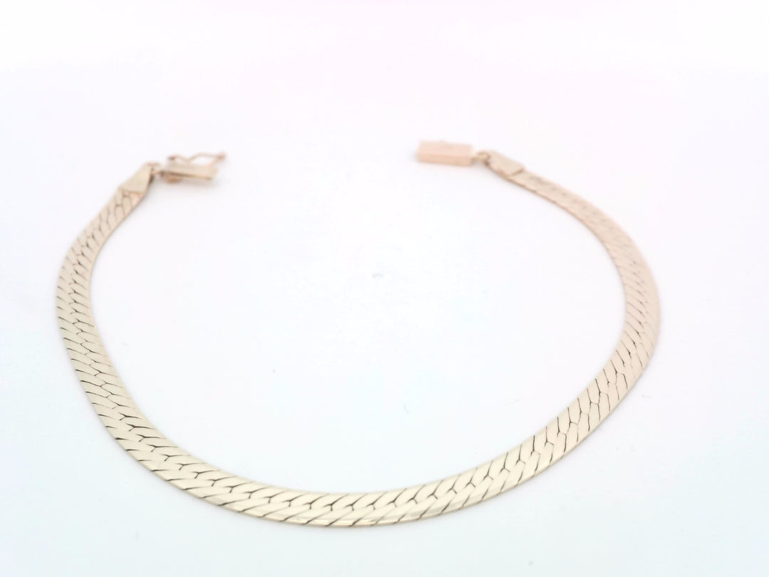 14kt Yellow Gold Classic Herringbone Chain Bracelet