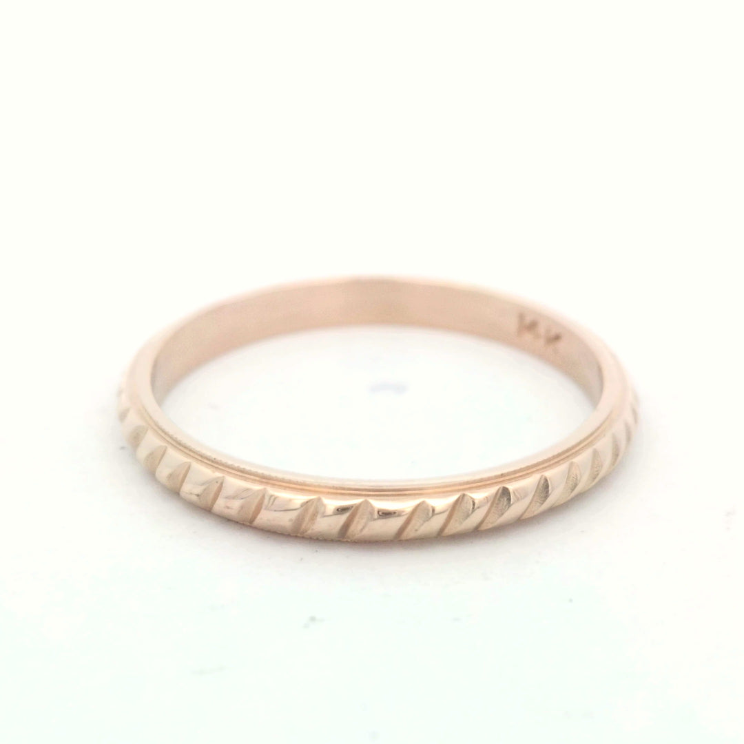 14K Yellow Gold Cable Design Men's Wedding Band Ring
