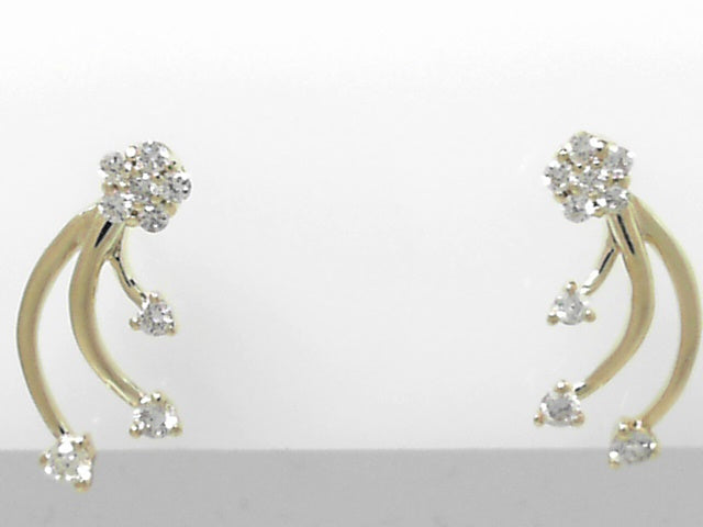 14kt Gold .28ctw Diamond Crawler Earrings