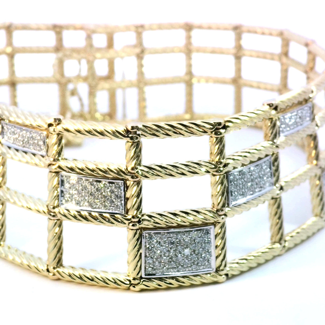 18K Yellow Gold 2.95ct Diamond Collar Necklace by Yuman