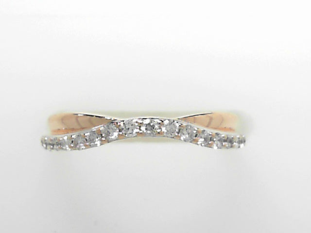 14K Rose Gold .20ctw Diamond Chevron Wedding Band