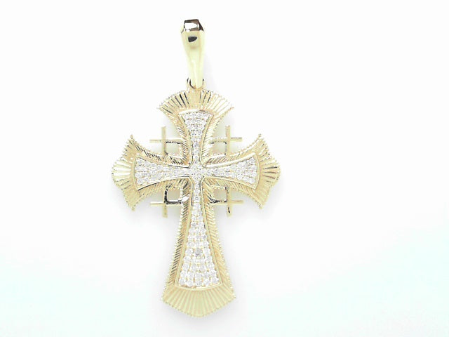 18K White Gold 1.05ct Diamond Cross Pendant Necklace