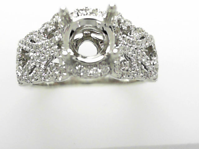 14K White Gold .55ctw Diamond Semi-Mount Engagement Ring