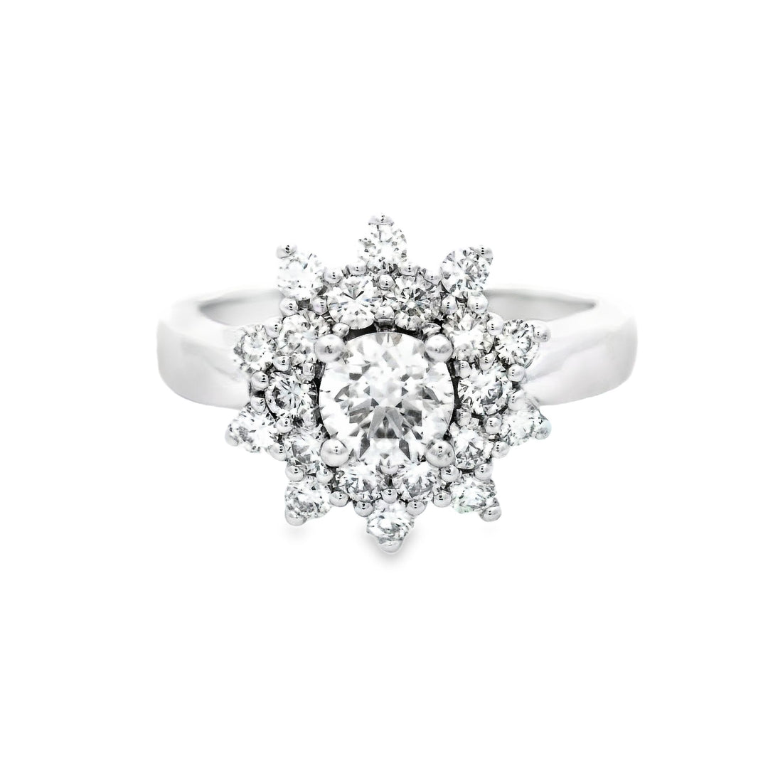 Platinum 2ctw GH Diamond Cluster Ring, Women's Size 6.5