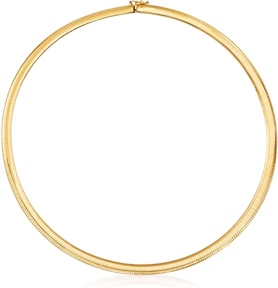 14K Yellow Gold Classic Omega Necklace, 16-Inch