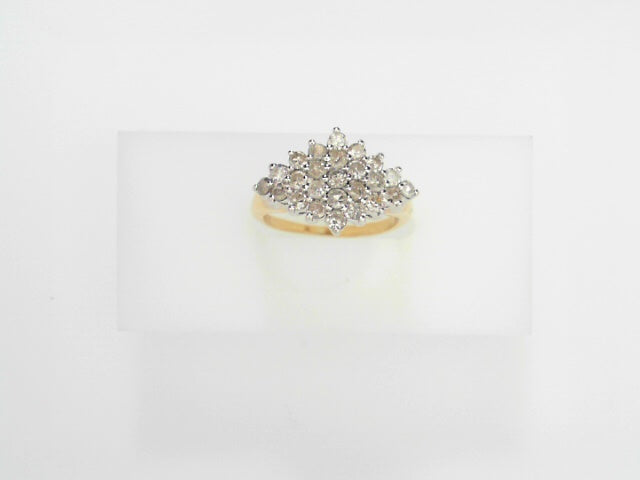 10kt Yellow Gold .50ctw Diamond Cluster Statement Ring