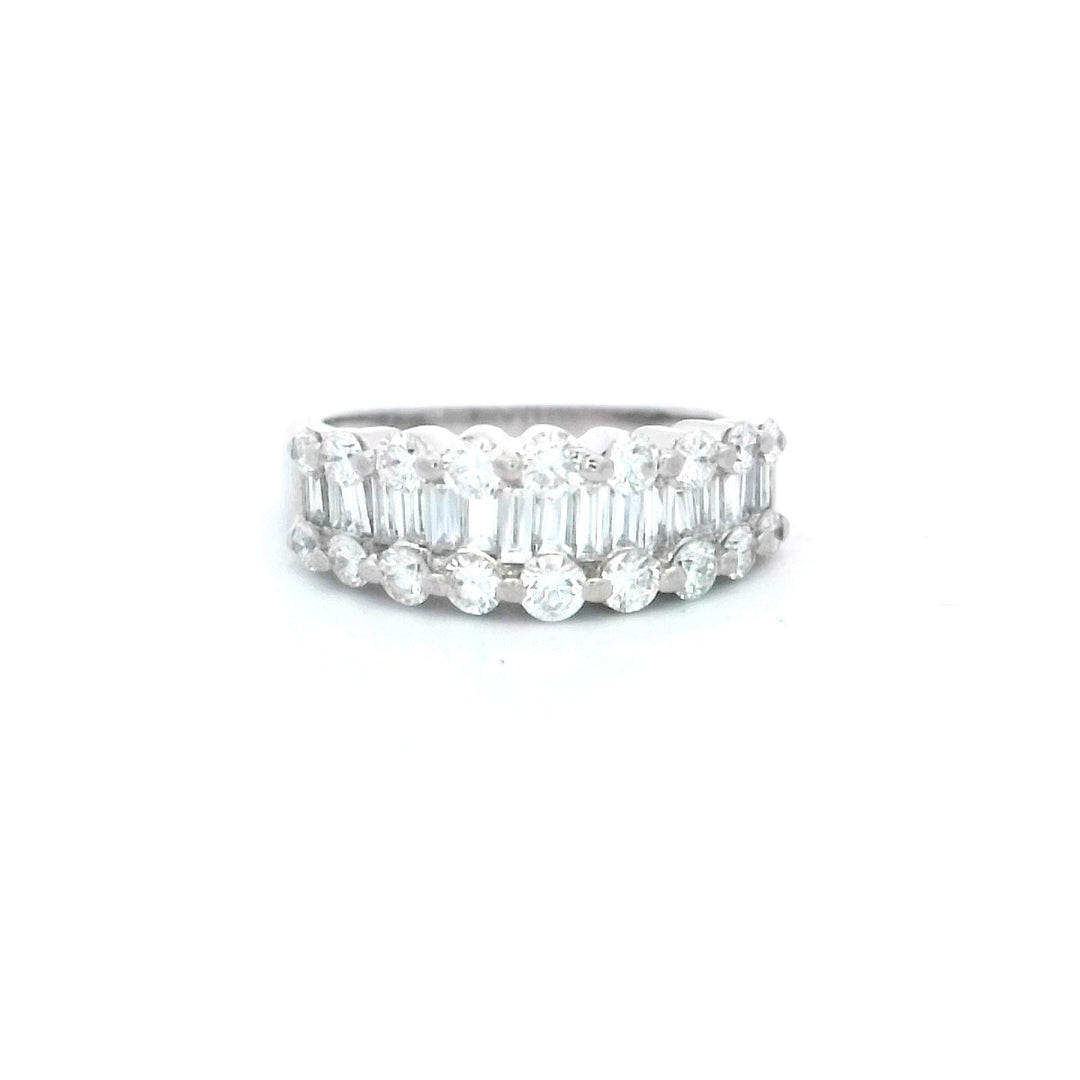 14kt White Gold 1.10ctw Fancy Diamond Cluster Ring