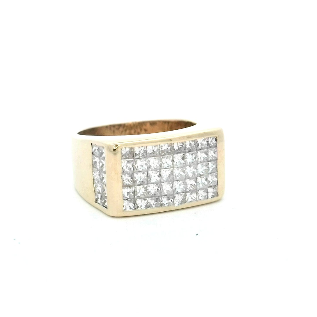 18kt Yellow Gold 2.00ctw Diamond Cluster Men's Ring