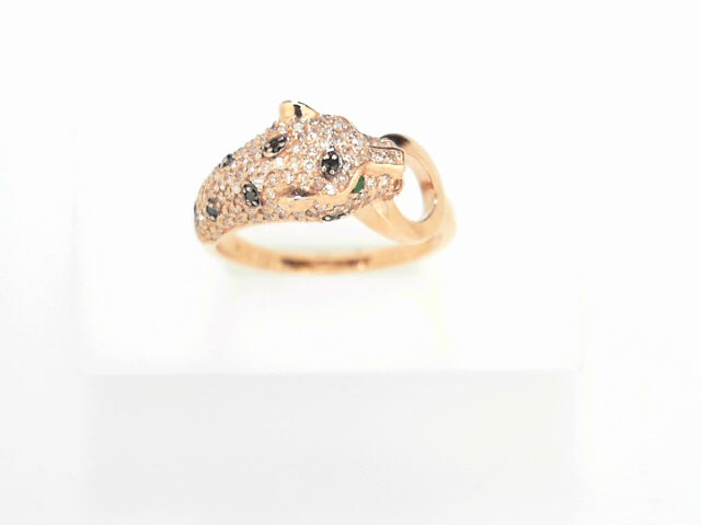 14K Rose Gold Panther Diamond Cocktail Ring (.62ctw)