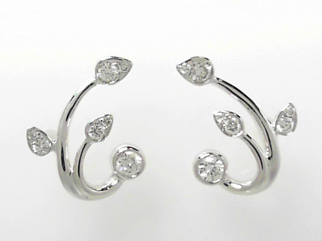14K White Gold .25ct Diamond Crawler Earrings