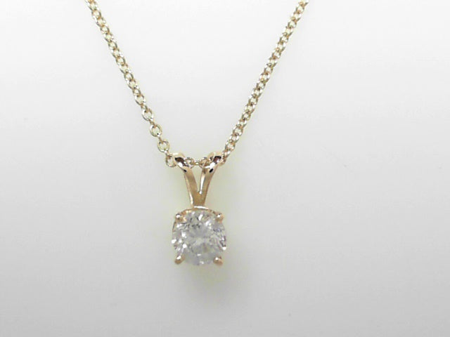 14kt Gold .74ct Round Diamond Pendant Necklace on 16 Chain