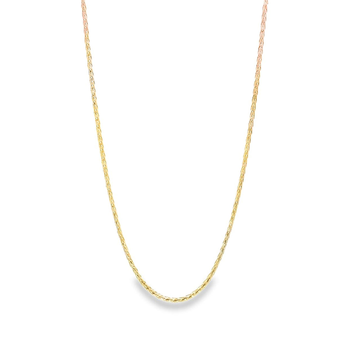 14K Yellow Gold Baby Wheat Chain Necklace, 18