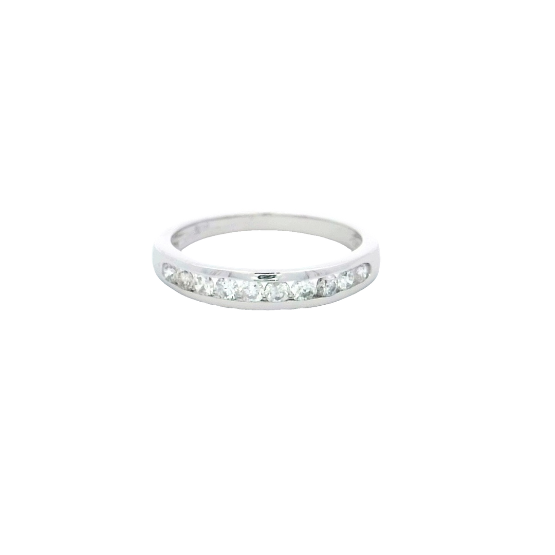 14K White Gold .25ctw Diamond Channel Wedding Band