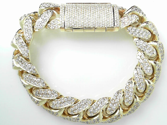 10K Gold 9.34ctw Diamond Cuban Link Luxury Bracelet