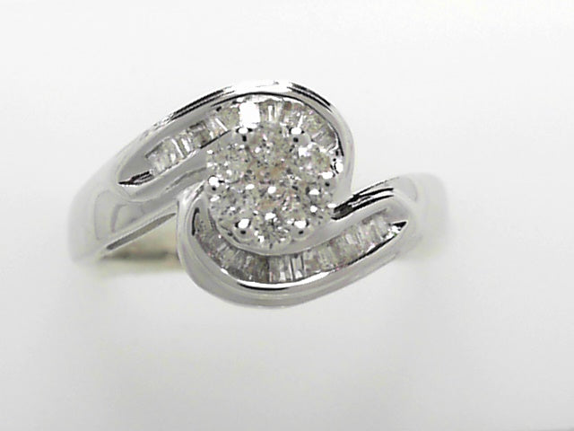 18K White Gold 0.37ctw Baguette Diamond Engagement Ring