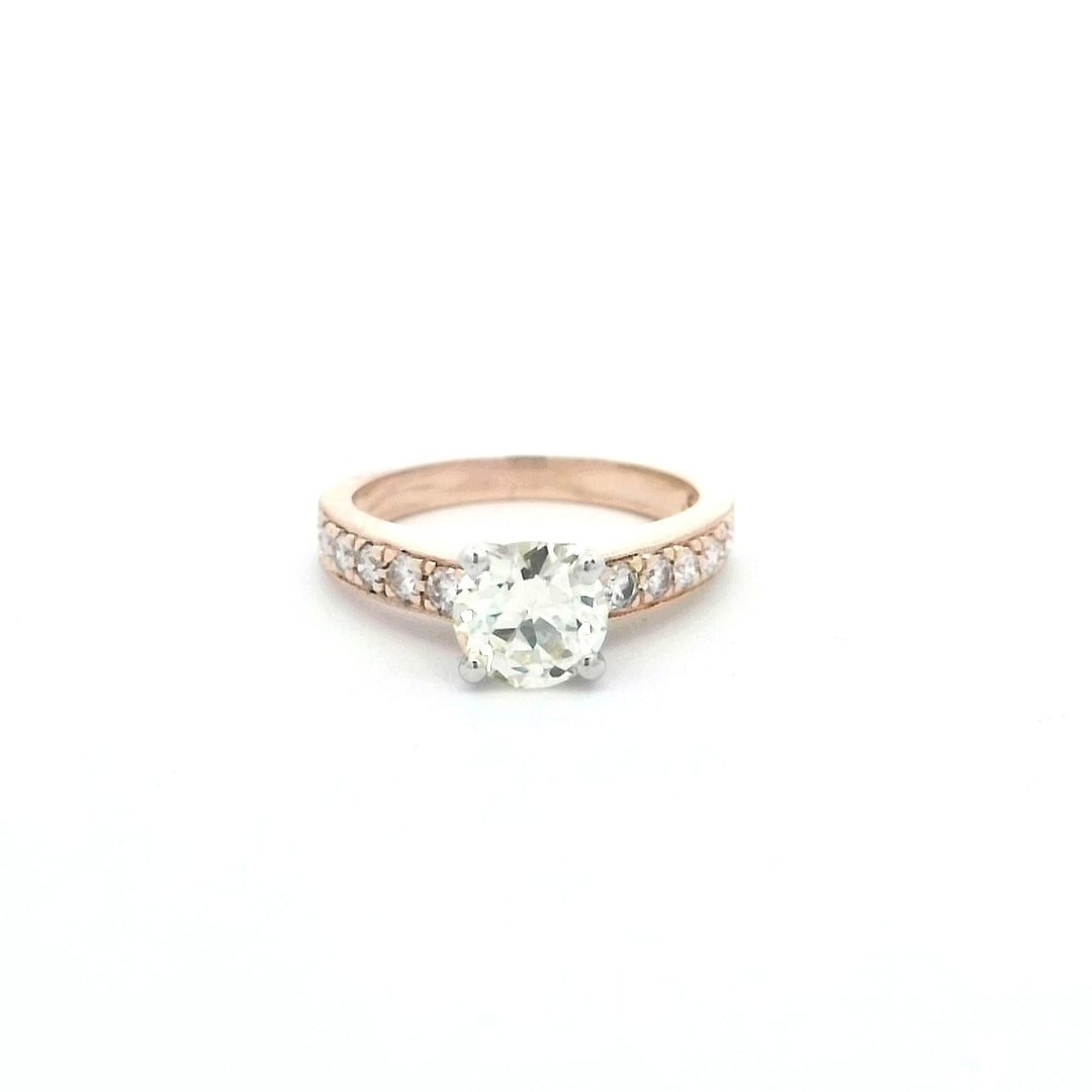 14K Yellow Gold 1.06ct Diamond Bridal Ring