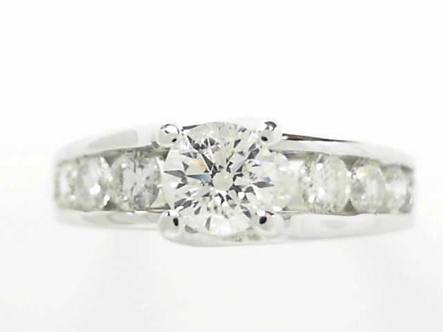 14K White Gold 1ct Round Diamond Engagement Ring