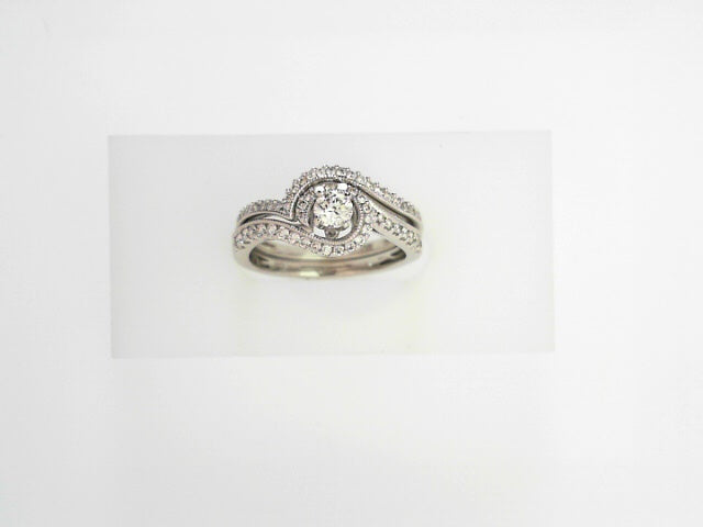 14kt Gold .50ctw Round Diamond Bridal Ring Set