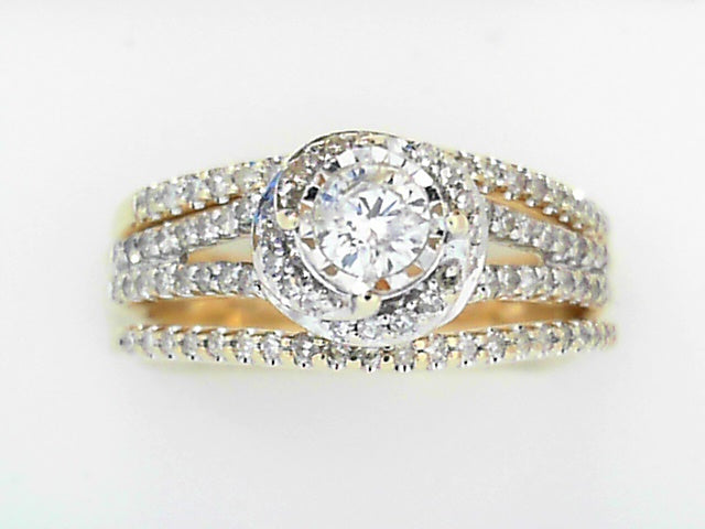 10kt White Gold 0.75ctw Diamond Bridal Ring Trio
