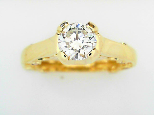 14K White Gold 0.70ct Round Diamond Bridal Ring