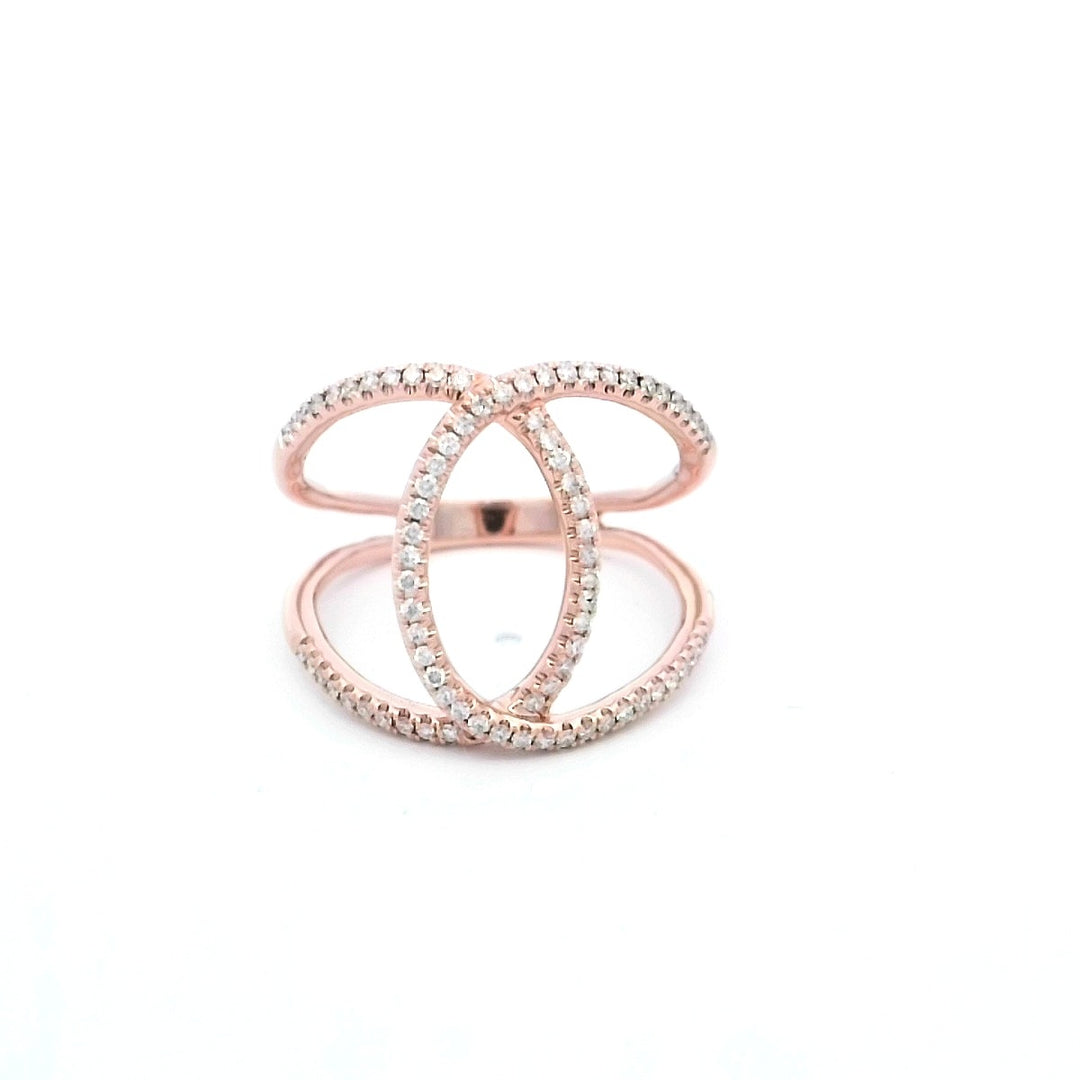 14K Rose Gold .50ctw Fancy Diamond Statement Ring