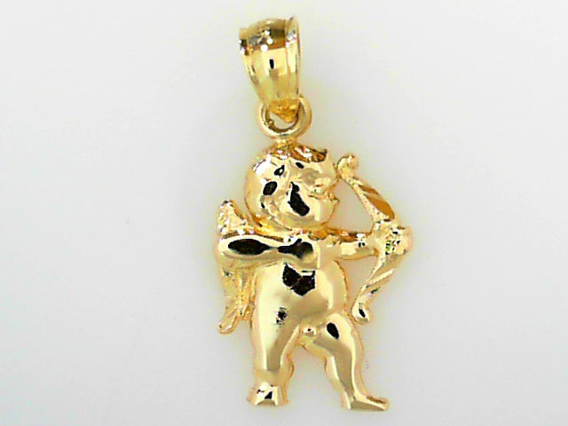 Romantic 14K Gold Cupid Angel Charm - Elegant Pendant