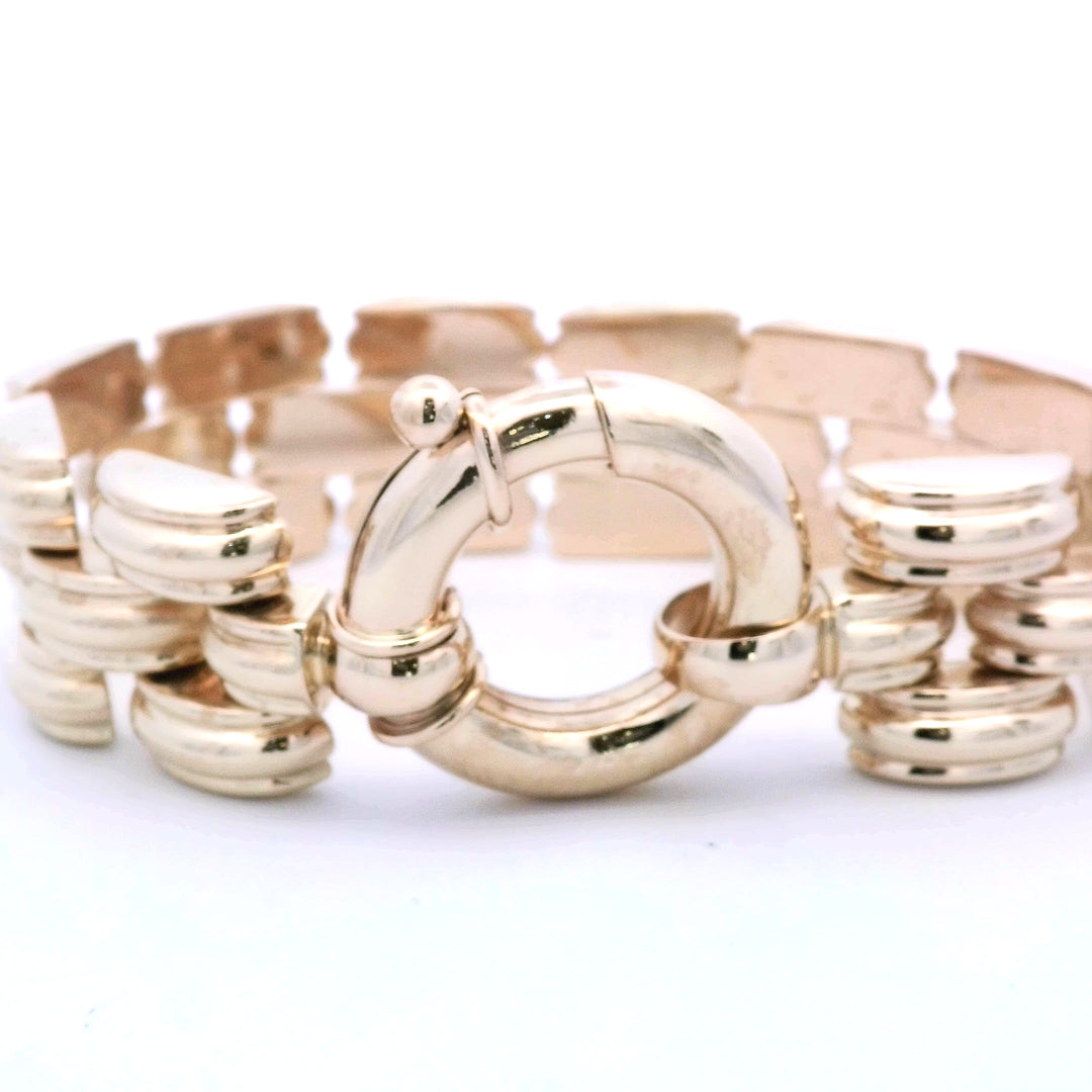 14K Yellow Gold Vintage Fancy Link Bracelet 7.5