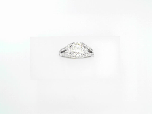 14K Gold Cushion Diamond Pendant with Accent Stones