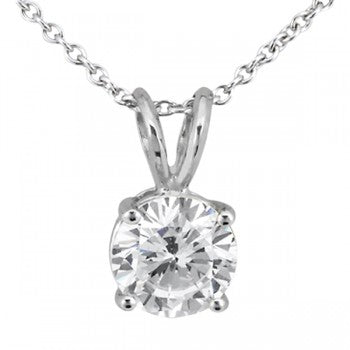 14kt White Gold 3ct Lab Diamond Certified Pendant