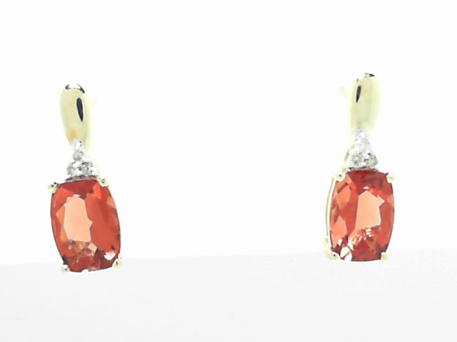 14kt Yellow Gold Passion Poppy Topaz Diamond Earrings