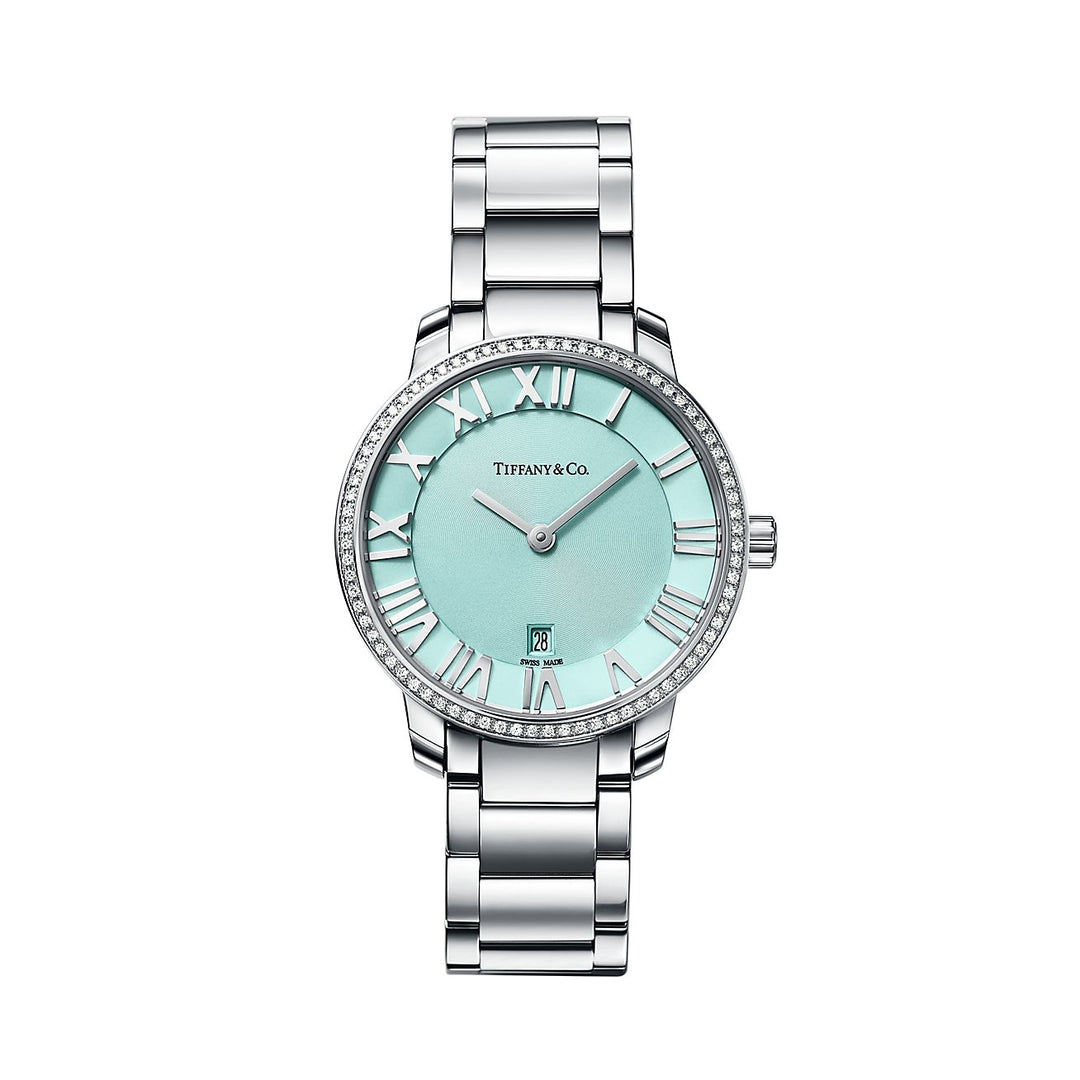 Tiffany Blue Atlas 14ctw Diamond Stainless Steel Luxury Watch