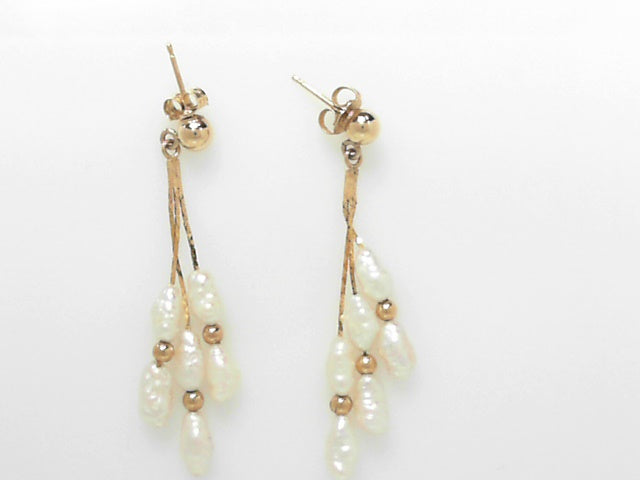 14K Gold Classic Pearl Drop Earrings - Timeless Elegance