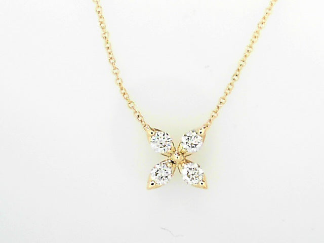 14K White Gold .41ctw Diamond Pendant Necklace with Adjustable Chain