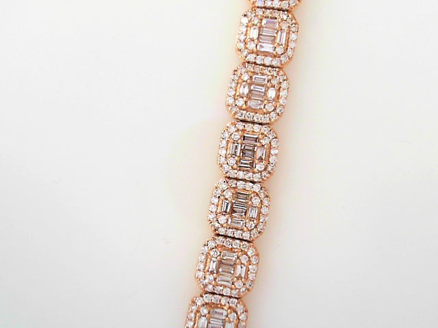 14kt Rose Gold 6.12ctw Diamond Men's Luxury Bracelet