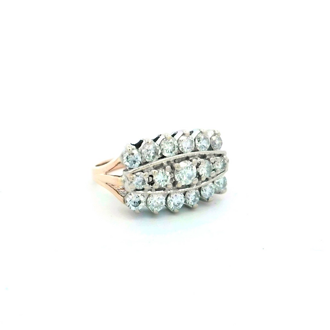 14kt Two-Tone Vintage 1ct Diamond Women's Ring sz6.25