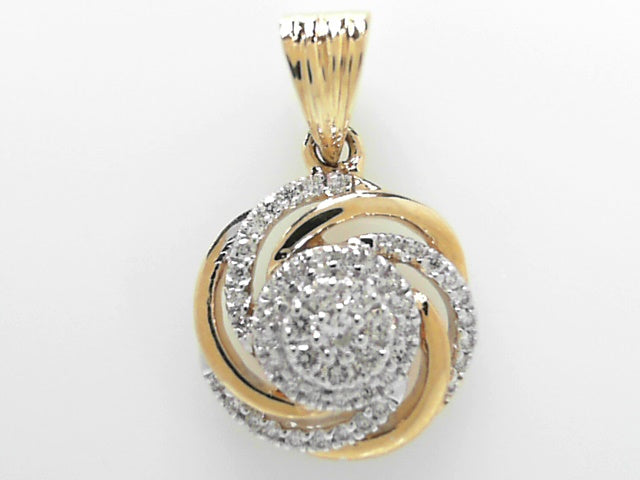 14K White Gold Diamond Swirl Pendant Necklace (.27ctw)