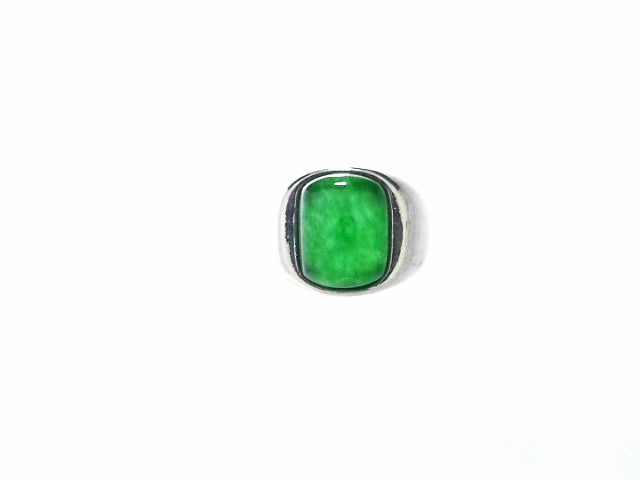 Men's Sterling Silver Jadite Ring - Classic Masculine Design