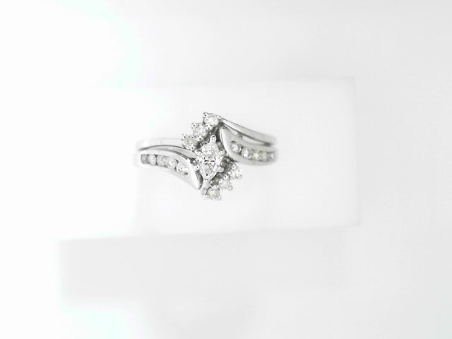 14K White Gold .50ctw Marquise Diamond Bridal Ring Set
