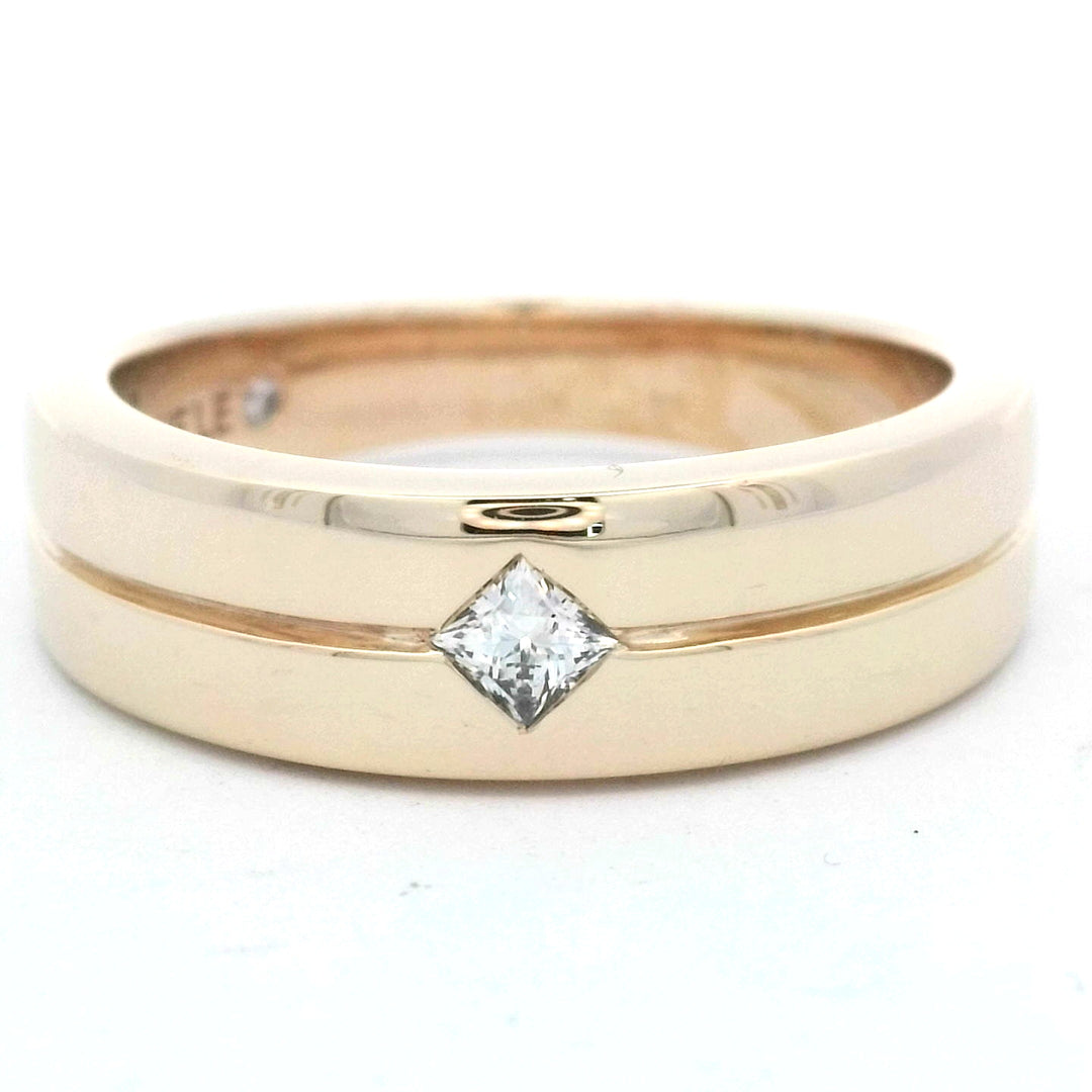14K Yellow Gold .10ct Leo Diamond Men's Wedding Ring