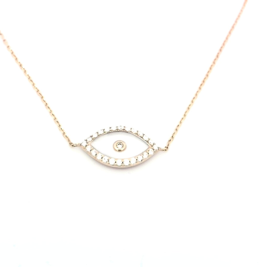 14kt Yellow Gold Diamond Evil Eye Protection Bracelet