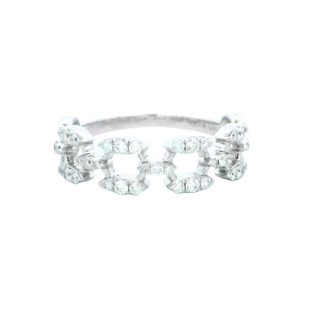 14kt White Gold 0.50ctw Geometric Diamond Band Ring