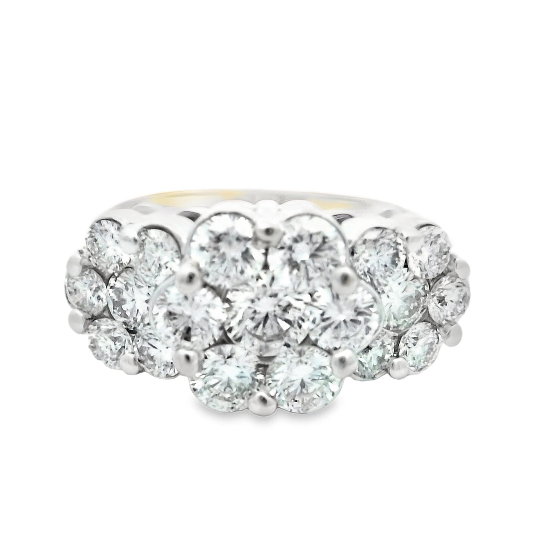 14kt Yellow Gold 1.25ctw Diamond Cluster Ring