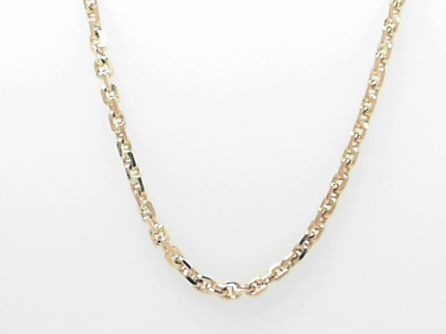 18K Gold Diamond Cut Cable Chain Necklace, 4.1g