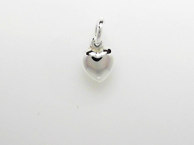 Delicate Sterling Silver Puffed Heart Charm Pendant
